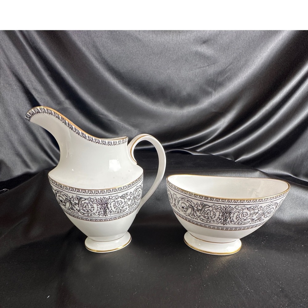 Royal Doulton Baronet H.4999 Creamer and Sugar Bowl Set English Fine Bone China